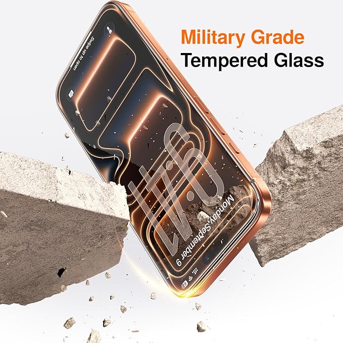 SMARTDEVIL 2 Pack Screen Protector for iPhone 17 Pro Max, 9H Hardness Military Grade Shatterproof HD Tempered Glass, Easy to Install, Bubble-Free and-Dust-Free Box