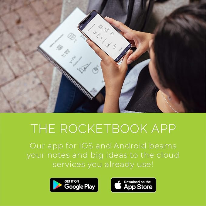 Rocketbook Matrix Smart Reusable Graph Notebook | Eco-friendly, Digitally Connected Isometric Notebook | Scarlet Sky, Letter Size (8.5" x 11") with Pen, Cloth, and App Included