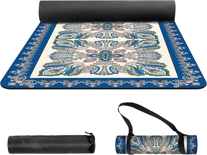 nuveti Yoga Mat Print Extra Thick TPE Non Slip Fitness Exercise Mat with Carrying Bag,72"x24" Extra Thick 6MM Exercise & Workout Mat for Yoga, Pilates Fitness and Floor Exercises