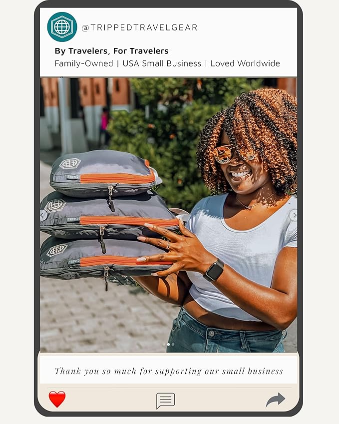 Compression Packing Cubes Set for Travel - Lightweight, Durable Clothes Organizer for Carry-On Luggage and Suitcases by TRIPPED Travel Gear