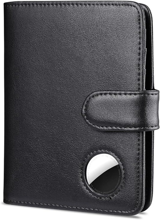 Passport Holder for Travel with AirTag Holder- Leather RFID Blocking Travel accessories with 5 Cards Slot&1ID Window,Magnetic Closure,Gift Box(Air Tag Not Included)