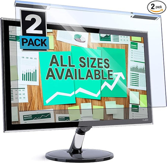 VINTEZ Blue Light Screen Protector for 23, 23.6, 23.8, 24 Inch Computer Monitor and Laptop – Anti-UV Blue Light Blocking Film for Desktop PC, Eye Protection Filter, 21.2" x 13.4", 2 Pack