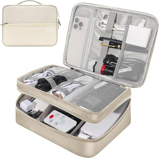 Electronic Organizer Travel Case, Travel Cord Organizer Case Portable Waterproof Cable Organizer Bag for Charger, Cord, USB, Power Bank, Earphone