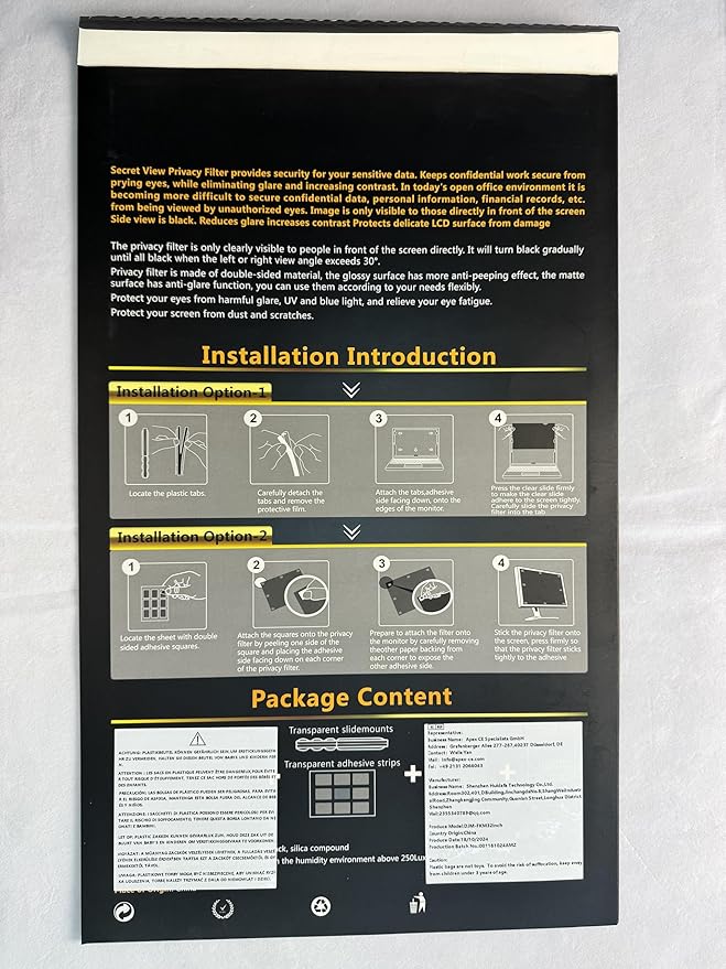 32 Inch Curved Computer Privacy Screen Filter for 16:9 Widescreen Computer Monitor Computer Screen Protector Computer Screen Privacy Shield Anti Glare and Blue Light