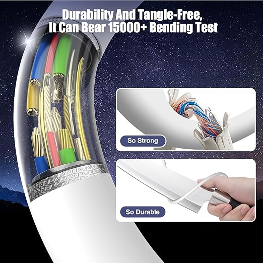 3-Pack 3.3FT 60W USB C to USB C Cable, Type C to Type C Cable,Fast Charging Cable for iPhone Air 17 16e 16 15 Pro Plus Pro Max，for Galaxy S25/S24, for iPad Pro/Air/mini, for MacBook Pro/Air and More