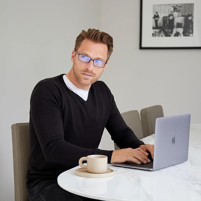 OPULIZE SEE Reading Glasses with Blue Light Blocking for Women and Men, Narrow Frame, Spring Hinges, Computer Gaming Glasses, Black,Turquoise +1.5 (Pack of 2)