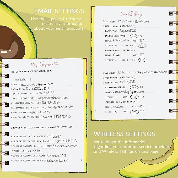 PLANBERRY Password Book Premium – Small Internet Address Organizer with A-Z Tabs – Pocket Website Password Keeper with Alphabetical Tabs – 4.7x5.7″, Hardcover (Avocado Green)