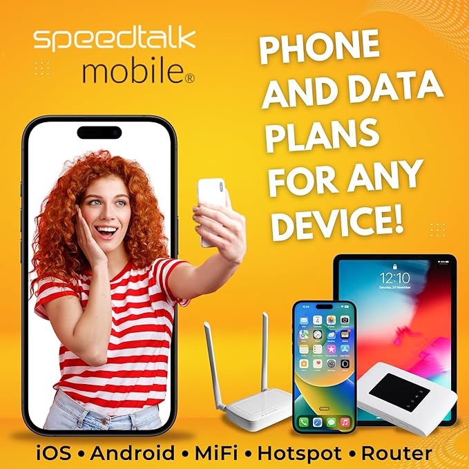 SpeedTalk Mobile Prepaid SIM Card Kit for Smart Phones & Cellphones | $5 Monthly Plan - 5G 4G LTE Data | 3-in-1 SIM Card Standard Micro Nano Size | USA Coverage Bring Your Own Phone