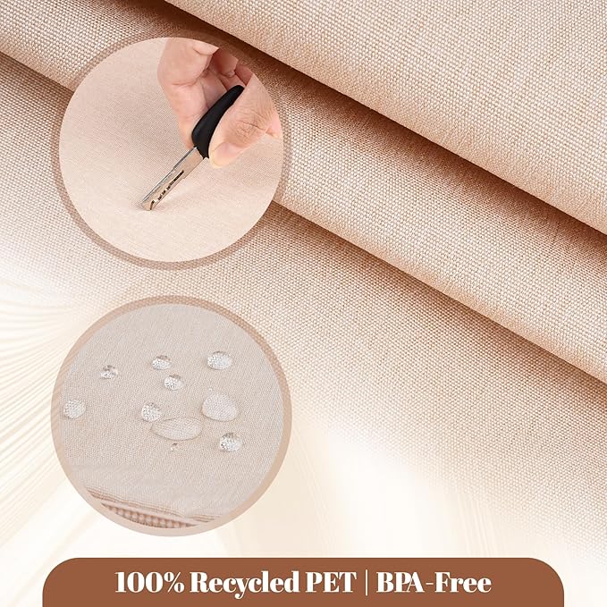 4-Set Compression Packing Cubes for Travel, Recycled Cotton Luggage Organizers, Space-Saving Suitcase Organizers, with Mesh, Travel Essentials(Beige)