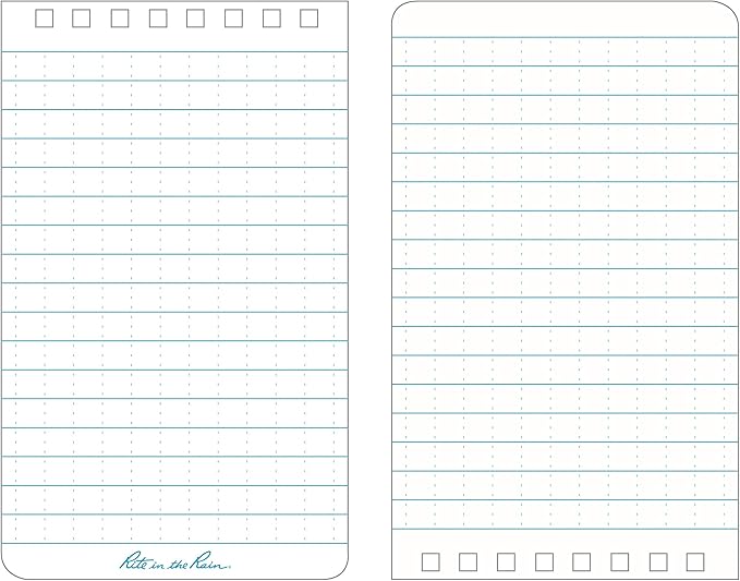 Rite in the Rain Weatherproof Top Spiral Notebook, 3" x 5", Blue Cover, Universal Pattern, 3 Pack (No. 235-3X)