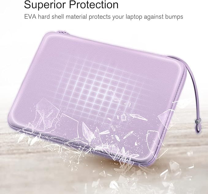 FINPAC 15.6-inch Hard Laptop Sleeve Case Compatible with 15.6 Inch Acer Aspire, Shockproof Computer Carrying Case for 15.6 Inch HP Dell Razer Samsung Laptop Chromebook (Lilac)
