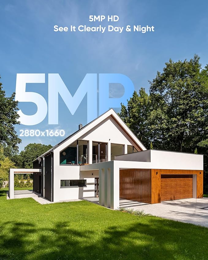 SANNCE 5MP PoE Security System, 8CH 6MP Surveillance NVR with 4PCS 5MP HD Weatherproof Bullet Cameras with H.265 Video Compression, Smart IR LED, APP Push Alert, Remote Access (NO HDD)