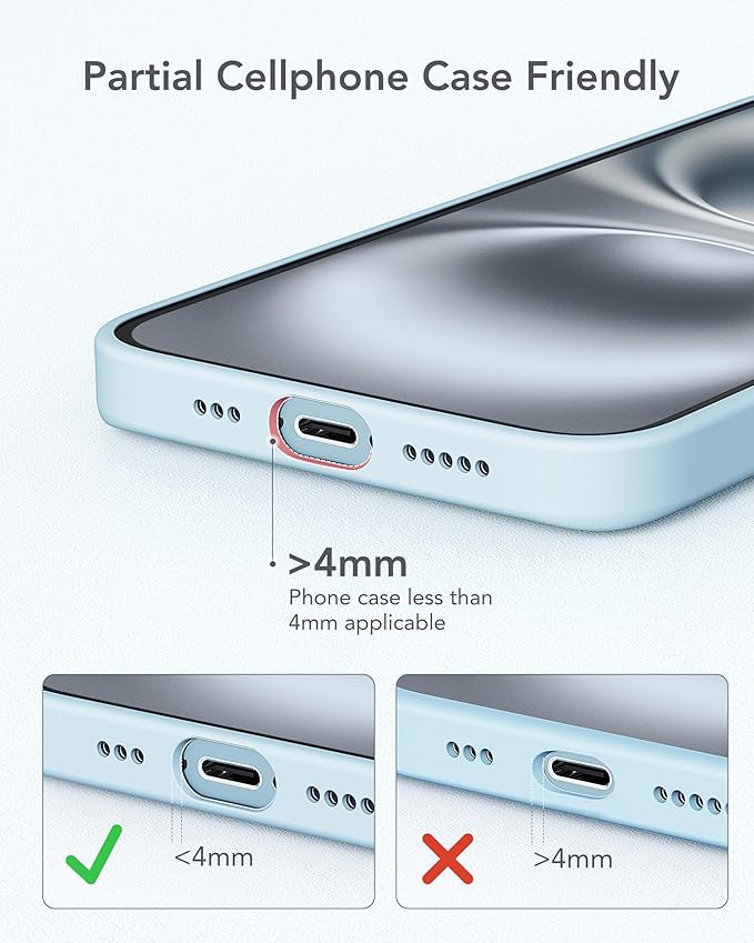 charmast Portable Charger USB C for iPhone 17/16/15, 5000mAh Fast Charging Battery Pack with Built-in Type-C Connector, 20W Mini Power Bank for iPhone 17/16/15 Series, Samsung S22/23 Series, and More