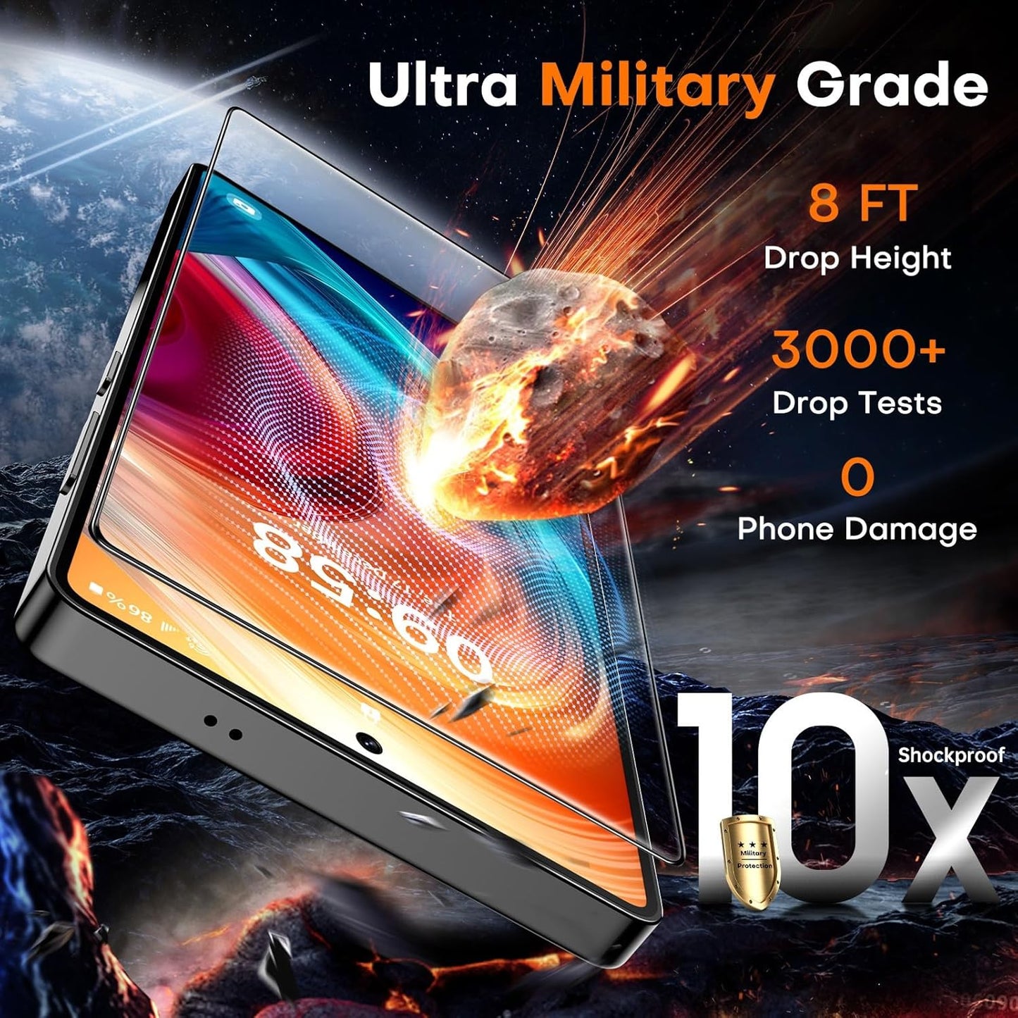 TOCOL for Samsung Galaxy S25 Ultra Screen Protector [9H Hardness] [Military Grade Shatterproof] HD Tempered Glass 2 Pack