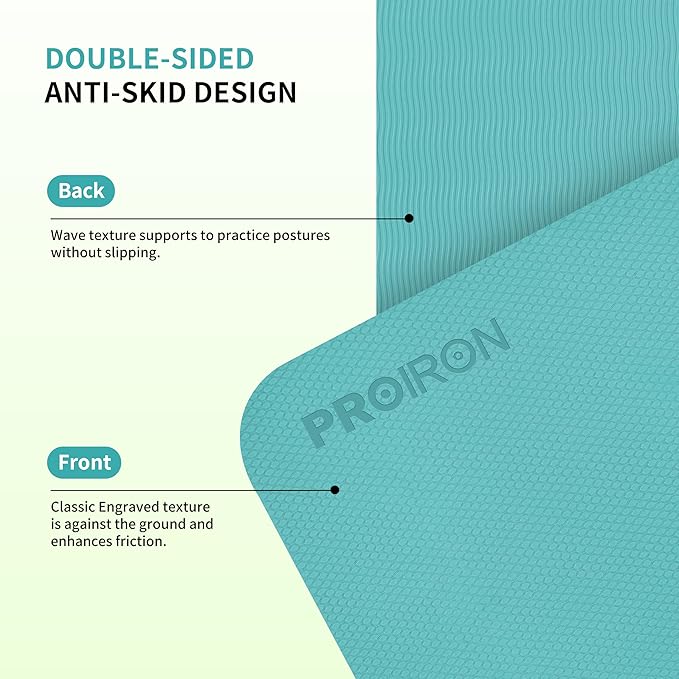 PROIRON Foldable Yoga Mat 0.24"/0.16" for Home Workout & Travel, Non Slip Travel Yoga Mats with Carry Bag, Packable Yoga Mat for Home Gym, Pilates, Fitness,Stretching