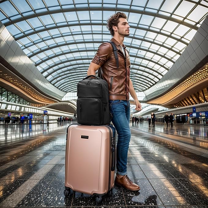 Waterproof Laptop Backpack for Men & Women, Flight Approved Anti-Theft Daypack with 15.6-inch Laptop Sleeve (Black)