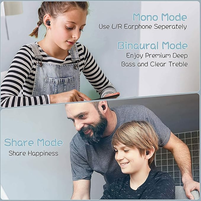 Ture Wireless Earbuds Gaming Bluetooth Earbud Touch Control in-Ear Headphones with Charging Case Noise Reduction 36H Playtime Kids Earphones,No Delay Sports Earbuds