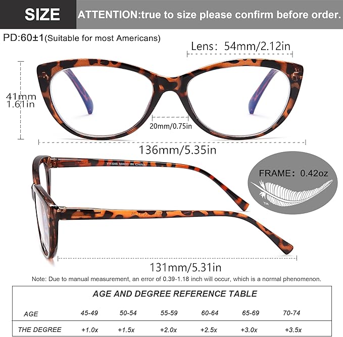 EYEURL 4 Pack Cat Eye Reading Glasses for Women, Blue Light Blocking Readers Lightweight Spring Hinge Anti Eyestrain UV Fashion Eyeglasses +1.75