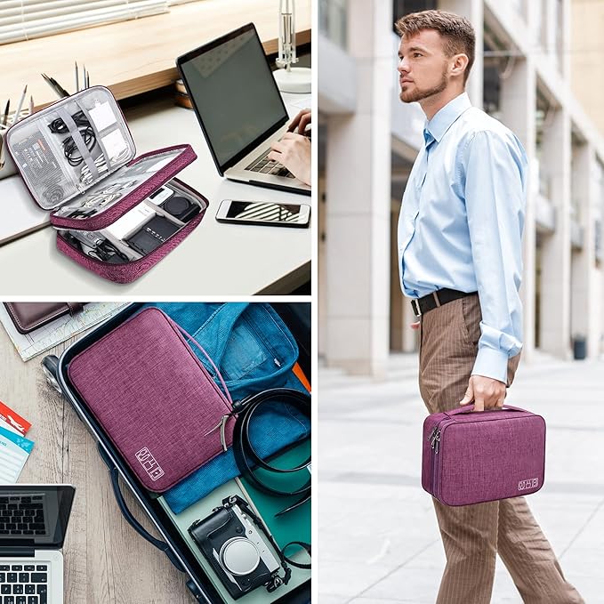 CILLA Electronics Organizer Travel, Travel Cord Organizer Case, Compact Electronics Accessories Bag for Cable, Cord, Charger, Phone