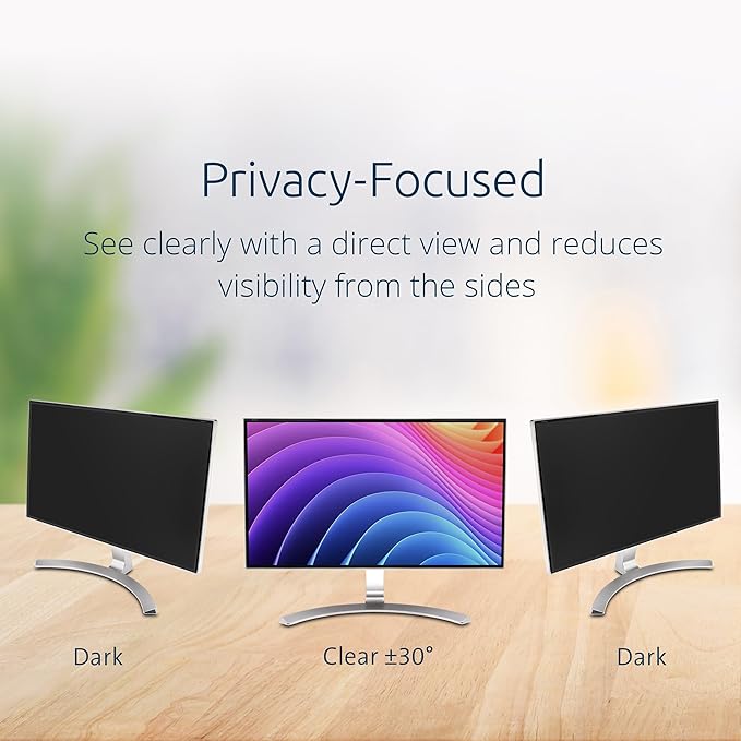 Kensington MagPro 24 Inch Magnetic Computer Privacy Screen for Desktop, Removable 16:9 Computer Privacy Filter, Anti-Glare Blue Ray Reduction, Compatible with Slim Bezel Monitors, K55418WW