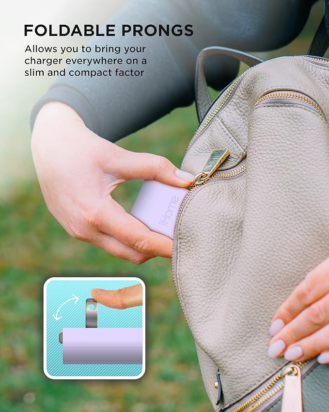 iHome USB C Charger: AC Pro 20W Multiport (1 USB-C Port, 1 USB-A Port), Flat USB Block, Dual Port USB Plug Adapter & Phone Charging Block