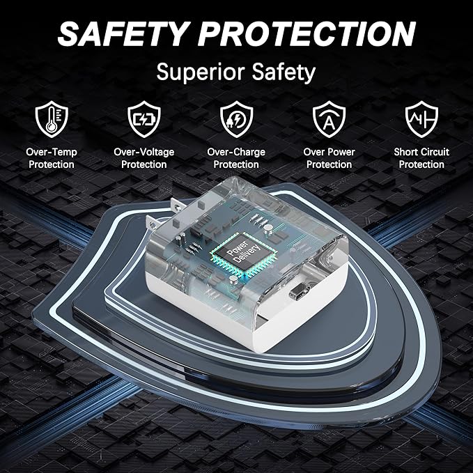 45W USB C Fast Charger Compatible with iPhone 16/16 Pro/16 Pro Max/16 Plus/15/15 Pro Max/15 Pro/15 Plus,45W USB C Charger Block 2PACK with 10FT Long Type C Charging Cord Cable