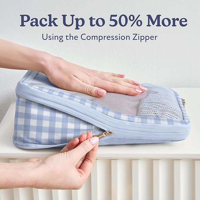Vandel Space-Saving Compression Packing Cubes for Women, Men, Compressible Carry On Suit Case Organizer Luggage Packing Cubes for Travel Organizer Bags for Luggage and Backpacks, Suitcase Cube