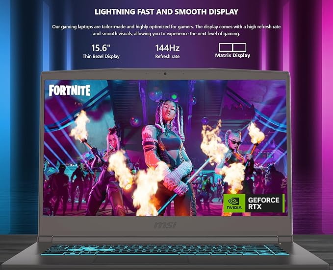 MSI Thin Gaming Laptop, 15.6 inch FHD 144Hz, Intel Core i5-13420H, NVIDIA GeForce RTX 4060, Windows 11 Home, Gray (2025), w/Mouse pad (64GB RAM | 4TB PCIe SSD)