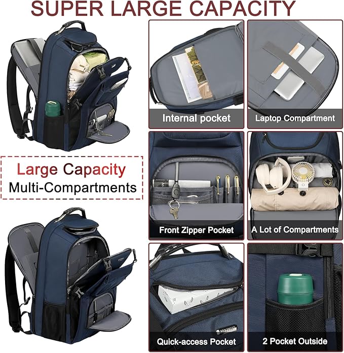 TSA Friendly Travel Laptop Backpack 18.4 inch XXXL Gaming Backpack Water-Repellent College Daypack Business Backpack with RFID Pockets & USB Port for Men