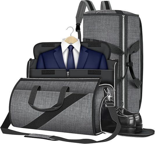 Convertible Garment Bag with Shoulder Strap, Carry on Garment Duffel Bag for Men Women - Hanging Suitcase Suit Travel Bags