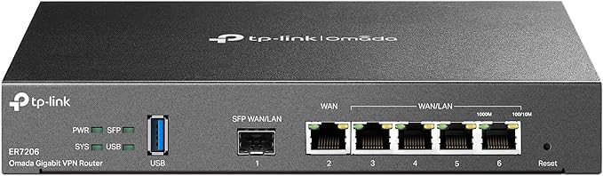 TP-Link ER7206 Multi-WAN Professional Wired Gigabit VPN Router Increased Network Capacity SPI Firewall Omada SDN Integrated Load Balance Lightning Protection