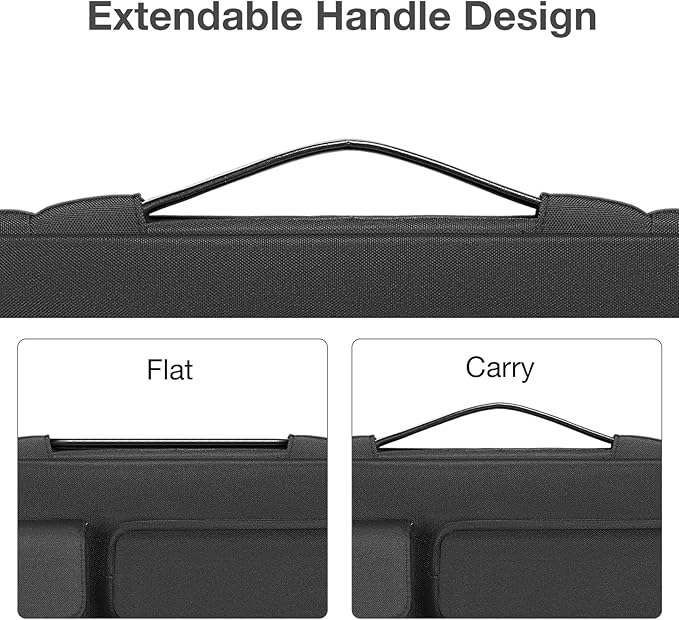 MOSISO 360 Protective Laptop Case 13.3 inch, 13-13.3 inch Laptop Sleeve Compatible with MacBook Air/Pro 13 / Pro 14, HP Dell ASUS Lenovo,Side Open Bag with 2 Raised&1 Flapover Pockets, Black