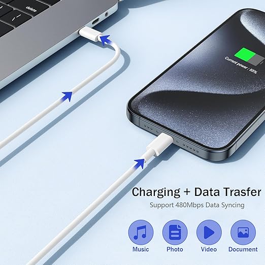 iPhone Charger Fast Charging,2 Pack 20W USB C Wall Charger with 6FT Long Type C to C Charging Cable Compatible with iPhone 17/Air/17 Pro/17 Pro Max/iPhone 16/16 Pro/16 Pro Max/15 Pro, iPad Pro/AirPods