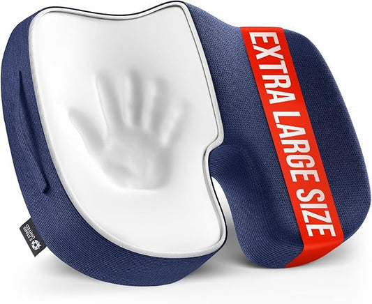 5 STARS UNITED Seat Cushion for Tailbone Pain Relief – Large Memory Foam Lifting Pillow for Coccyx, Hip, Sciatica & Post-Surgery Recovery – Wheelchair, Car, Desk, Gaming & Office Chairs, Blue