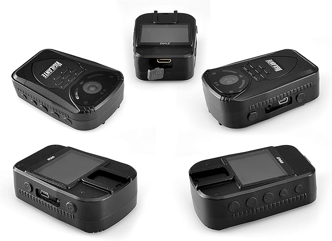 Pyle Updated Wireless Camera, Compact Security Wireless Cams, Audio Video Recording, Night Vision, Rechargeable Batteries, Memory 16GB LCD Display, Splash Proof Water Resistant, Police Camera