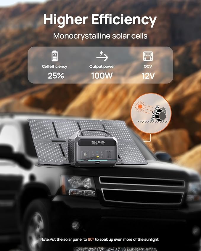 Portable Power Station 600W with Solar Panel 80W, 288Wh LiFePO4 Battery Backup w/2 AC Outlets, 1.7H Fast Charging Solar Generator for Camping, RV Travel, Home Emergencies