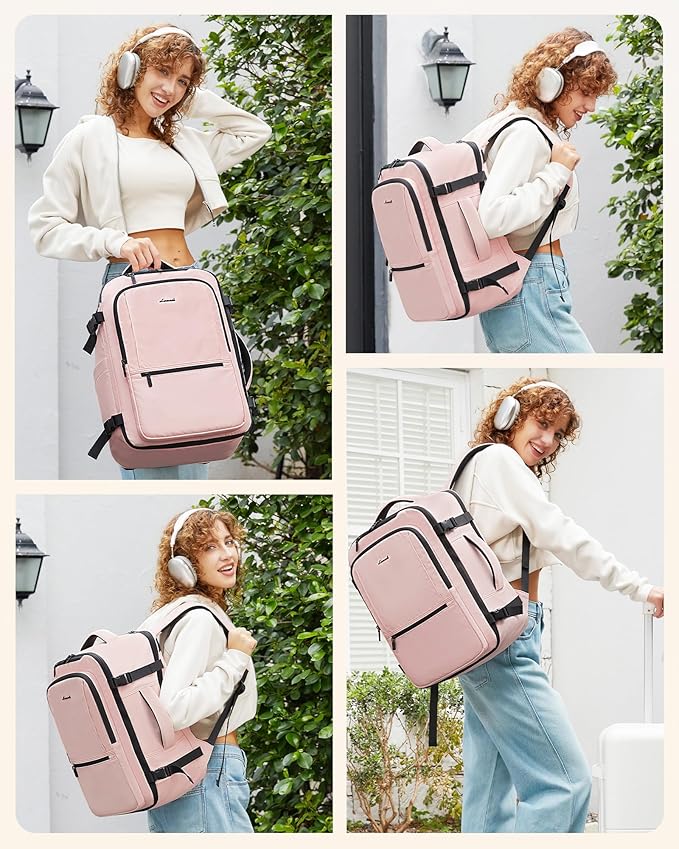 LOVEVOOK Travel Backpack for Women & Men, 40L Large Carry On Backpack Airline Approved, TSA Personal Item Weekender Bag, Water Resistant Laptop Backpack with 3 Packing Cubes for Travel Essentials