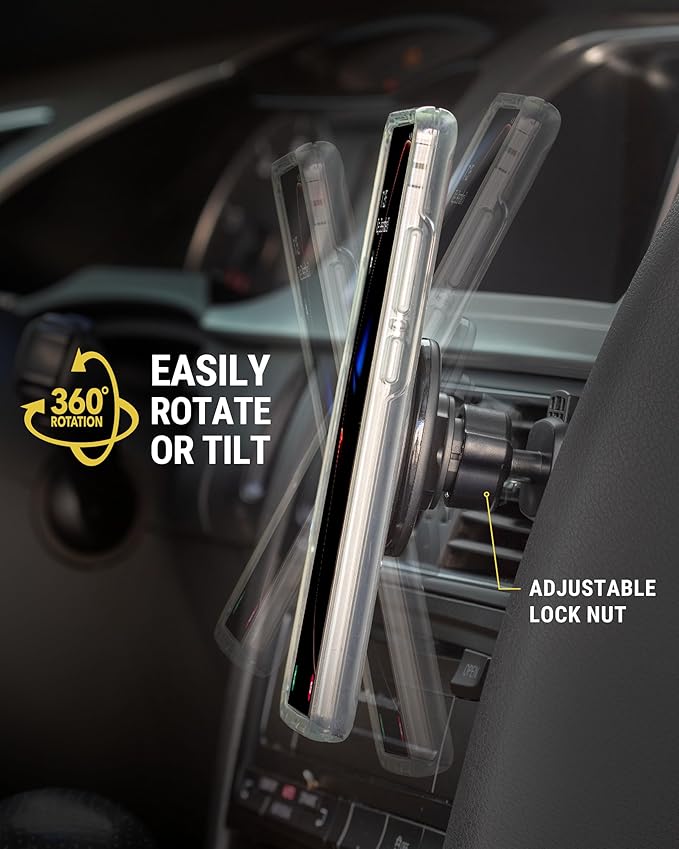 Scosche MagicMount SMSDV MagSafe Dashboard/Vent Car Mount, Magnetic Cell Phone Holder, Phone Stand for Dash/Vent Compatible with iPhone 16/15/14/13/12/Pro/Max/Plus/Mini/MagSafe Case, Pack of 2