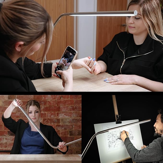 daylight Company Slimline 3 Floor Lamp-LED-80 CRI-Eye Care-4 Brightness Levels, 3,000 LUX at 30 cm, 1,065 LUMENS-4 Step DIMMER Mode, White