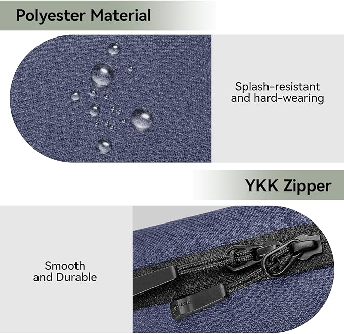 Electronics Organizer Travel Case, Small Tech Bag for Cords, Chargers, Power Bank, Earbuds – Portable Cable Pouch for Office, Business Trip, Commute – Water & Scratch-Resistant (7.28"x5.12"x2.17")