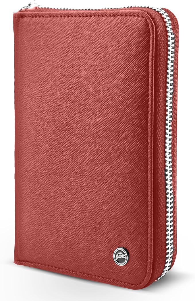 RFID Travel Wallet Passport Holder w/Zipper - Organizer Bag for Travel Documents – Safety Essentials Cover for Men Women