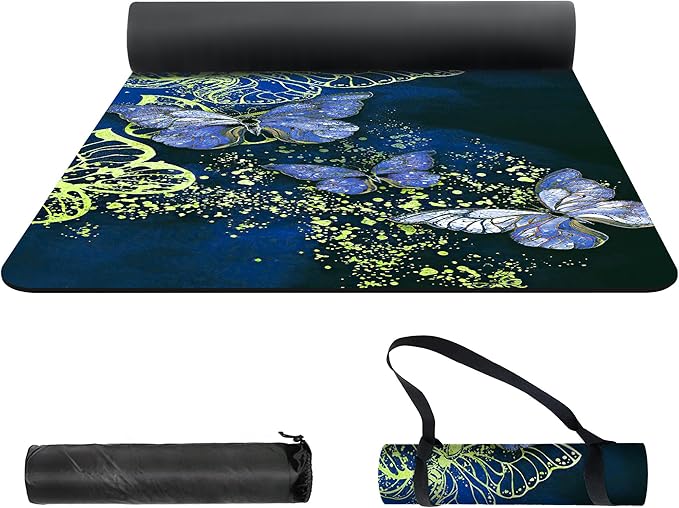 nuveti Yoga Mat Print Extra Thick TPE Non Slip Fitness Exercise Mat with Carrying Bag,72"x24" Extra Thick 6MM Exercise & Workout Mat for Yoga, Pilates Fitness and Floor Exercises