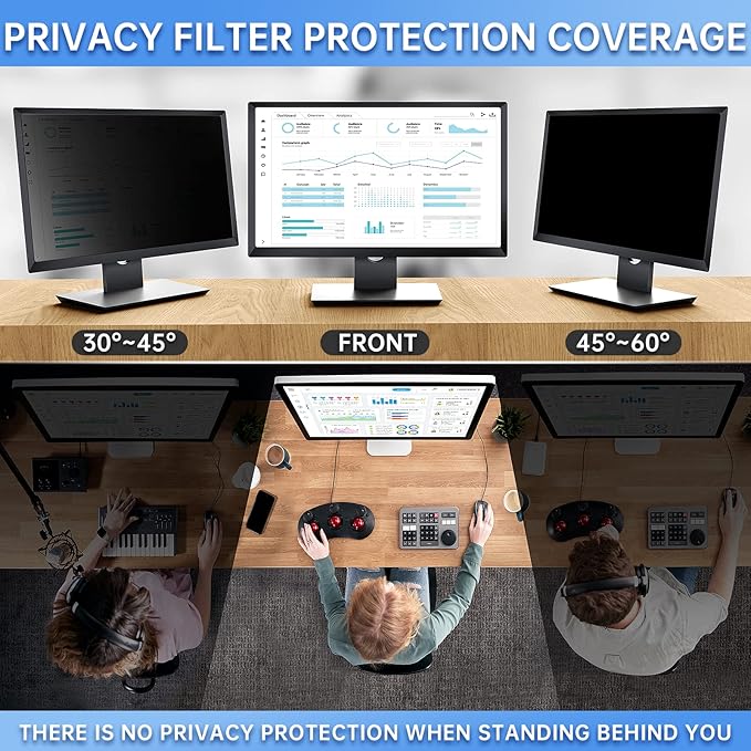Privacy Screen Filter for 27 inch Widescreen Monitors-Privacy Screen for Computer Monitor-Computer Privacy Screen(16:9 23.5”x13.23”)