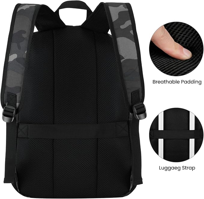 BIKROD Backpack for Men and Women, Backpack for School Teens Boys and Girls, Lightweight Casual High School Bookbag, Daily-use Travel Laptop Backpack with USB Charging Port Fits 15.6 Inch Notebook