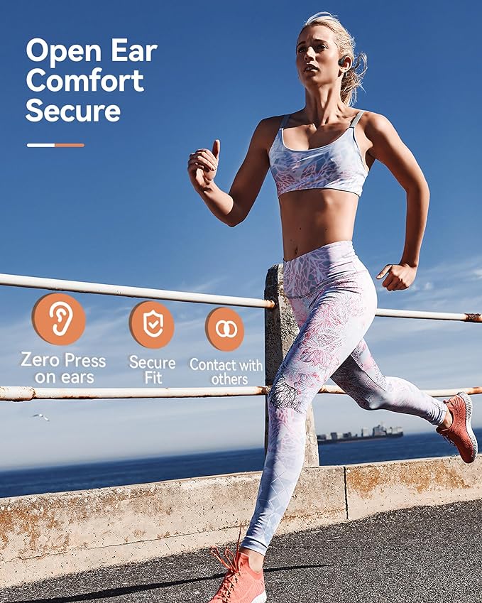 Open Ear Sport Headphones, Wireless Bone Conduction Earphones, Built-in 32GB MP3,with Mic, IP68, Sweat & Water Resistant, Up to 8 Hours Battery, Bluetooth 5.3,for Running,Swimming,Workouts