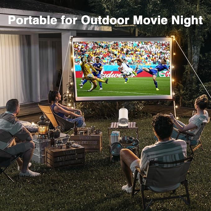 [Electronic Focus with Short Throw] PANSEBA Mini Projector with WiFi 6 and Bluetooth, Auto Keystone Outdoor Movie Projector, Big Screen Home Portable Projector for Phone/TV Stick/Laptop/HDMI