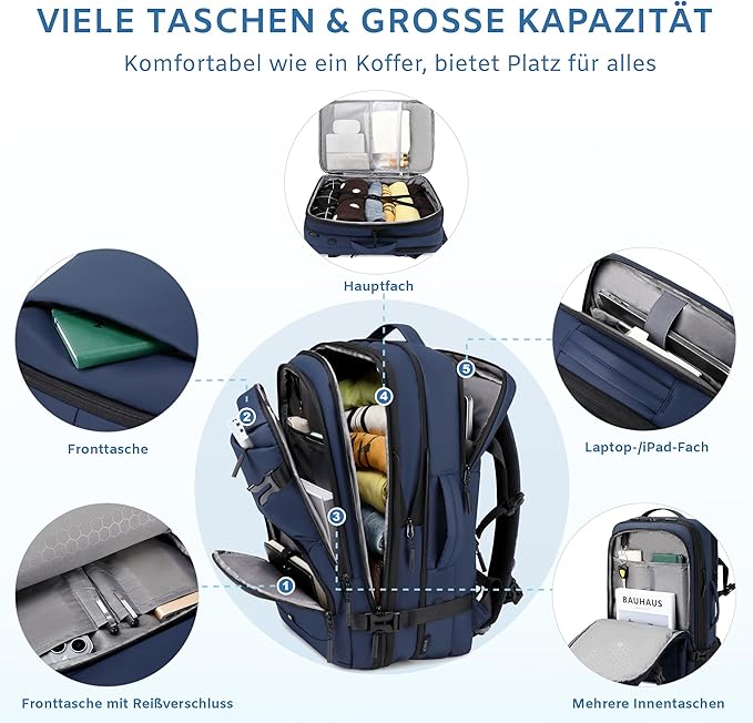 Carry On Travel Backpack, 35L-40L Expandable Extra Large Airline Approved,Lightweight Daypack for Men and Women