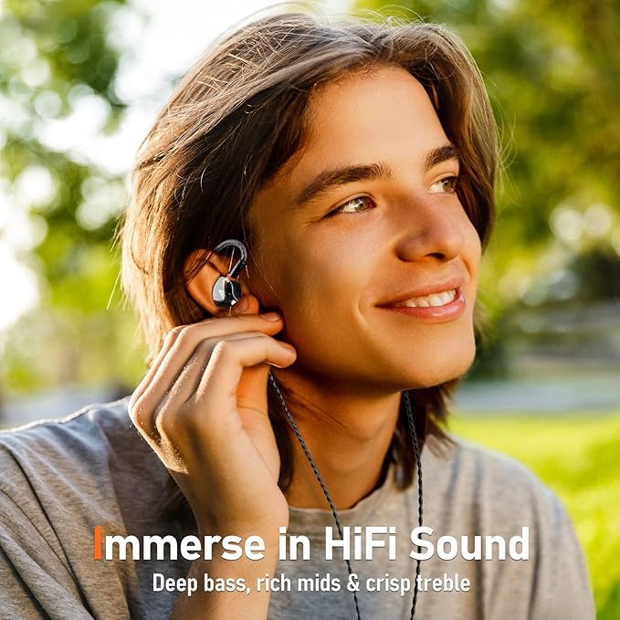 Vibes 202 Wired Earbuds - HiFi in Ear Monitor Headphones – Professional Noise-Isolating Ear Buds - Clear Sound, Deep Bass & Comfort-Fit IEM Earphones - MMCX to 3.5mm, Silver Plated Cord, Carrying Case