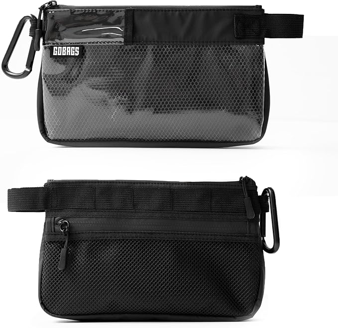 GOBAGS Production Zipper Bags - Electronics & Camera Accessories Bag - Cable organizer, Gear Accessory Pouch, Travel Camera Essentials (Small, Black)