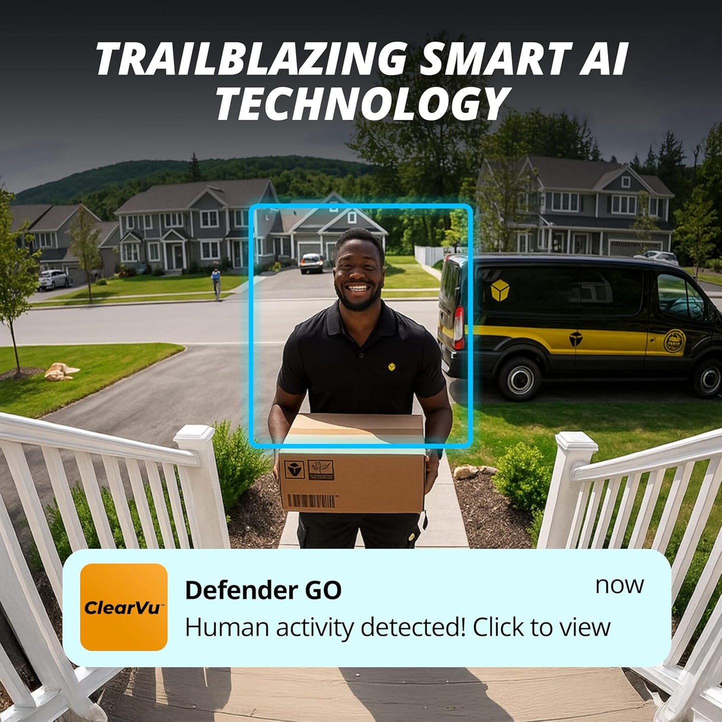 Defender GO 2K AI Powered Plug-in Indoor/Outdoor Home Business, Pet, Baby Camera, AI Detection, Dual Band Connection, Spotlight/Siren, Color Night Vision, 2-Way Talk, Works w/ClearVu App